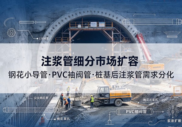 刚察注浆管细分市场扩容，隧道钢花小导管、PVC 袖阀管、桩基后注浆管需求分化